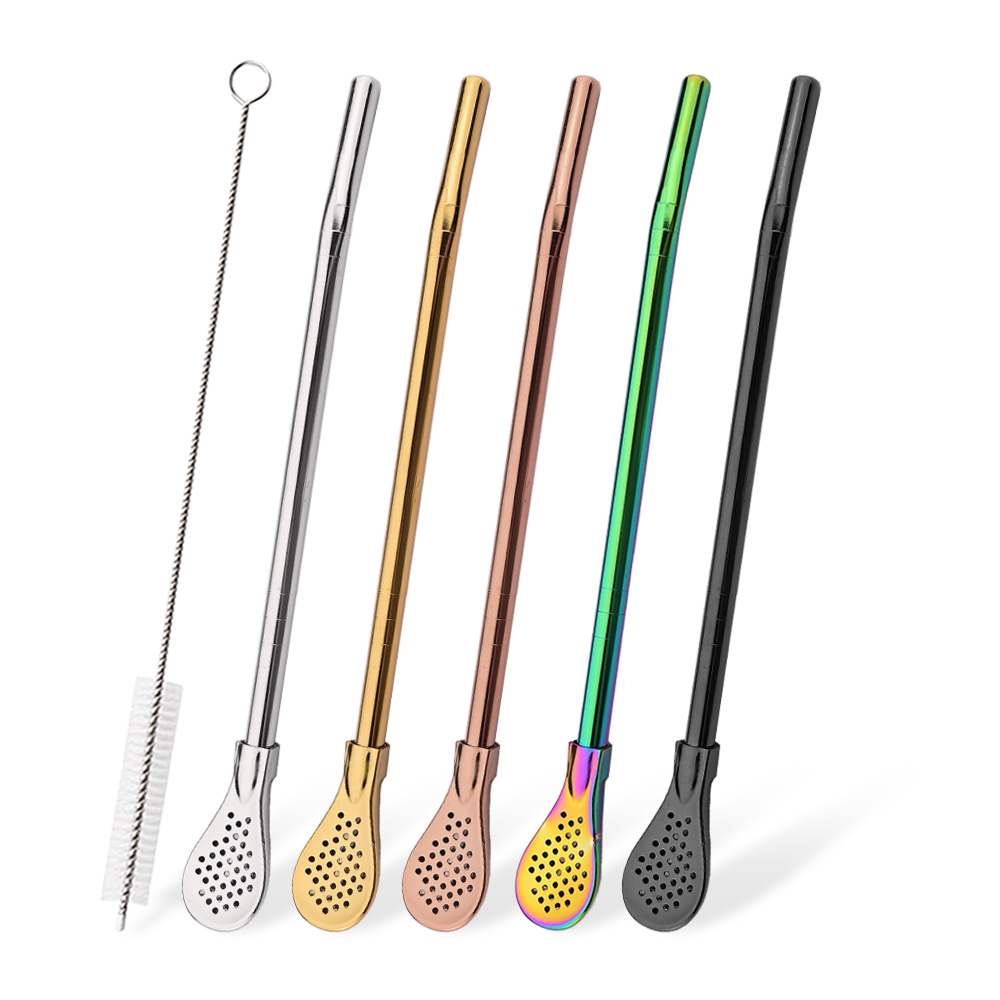 Nettle Leaf Tea - 5Pcs Yerba Mate Bombilla Stainless Steel