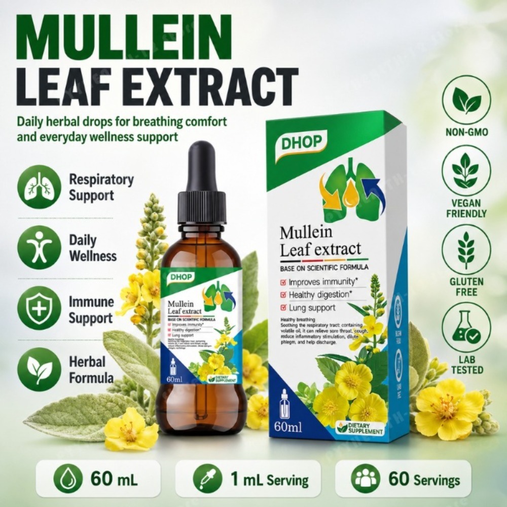 Herbal Wellness In - Mullein Leaf Extract Drops 60ml, Herbal