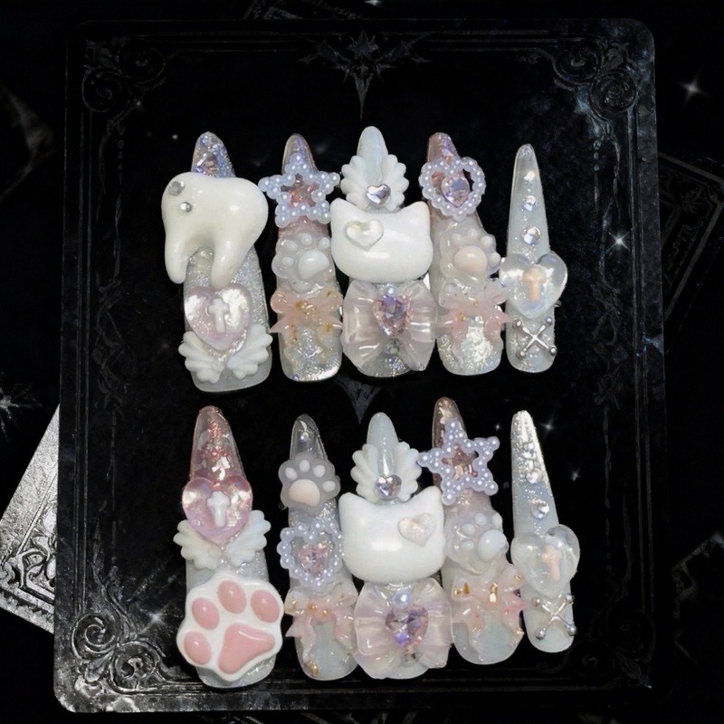Cat Claw Bark - 10PCS Sweet Cool White 3D Cat