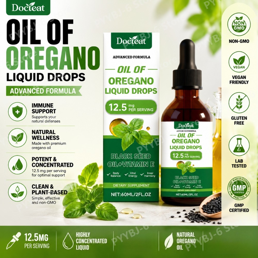 Herbal Wellness In - Oregano Oil Liquid Drops 60ml Black