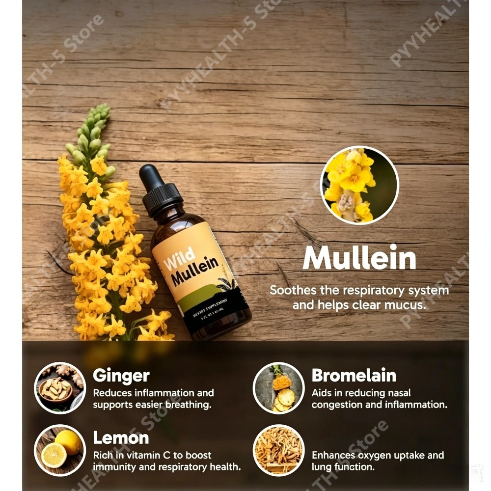 Wild Mullein Leaf Drops with G - Herbal Wellness In ulasan dan harga