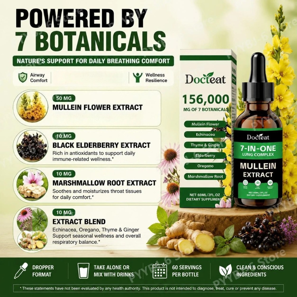 Docteat 7-in-1 Mullein Extract - Herbal Wellness In ulasan dan harga